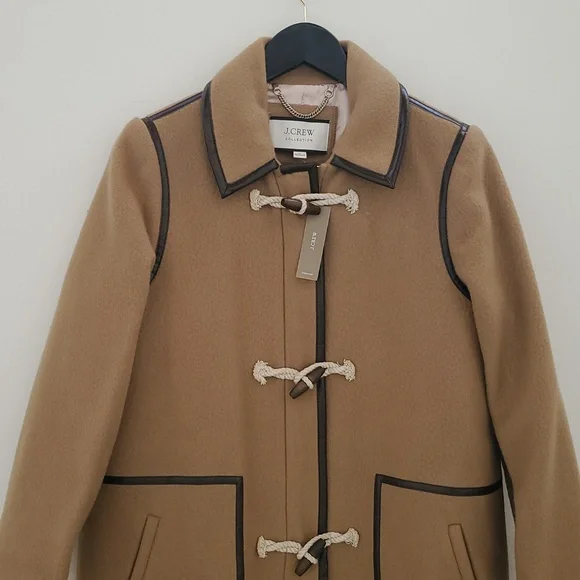 nwt J. Crew Collection Long Toggle Coat in Camel Italian Fall Blanket Wool - Picture 3 of 12